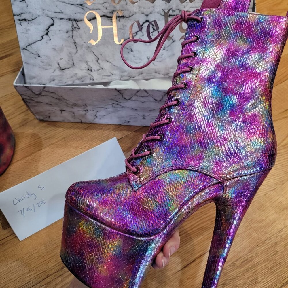 (NEW) 2024 Dragonfly Hella Heels, size 8 US / 8 AU / UK 6 / EU 39, 7 in platform - Picture 2 of 16